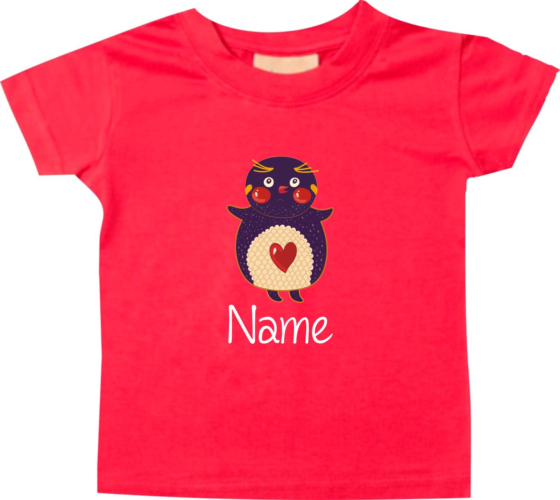 Kinder T-Shirt mit tollen Motiven inkl Ihrem Wunschnamen Pinguin 