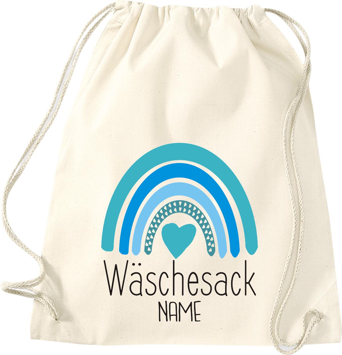 Turnbeutel Wäschesack Regenbogen mit Wunschname W11014500 UR9867