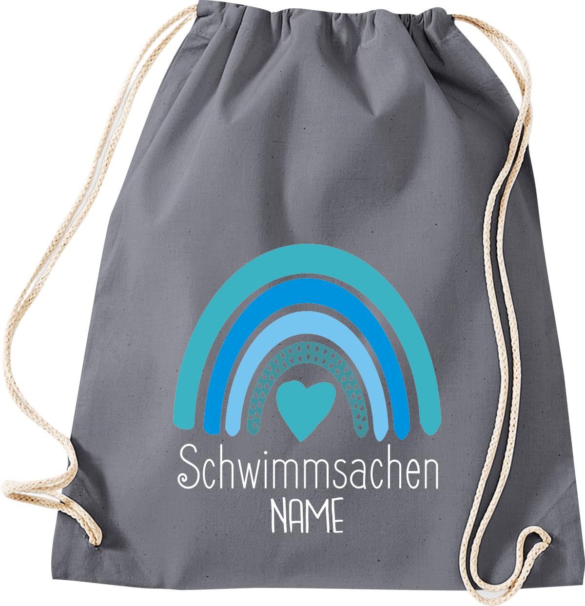Turnbeutel Schwimmsachen Regenbogen mit Wunschname W11014504 QR9396