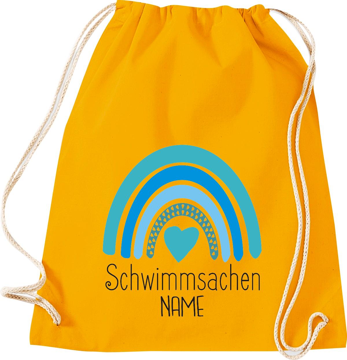 Turnbeutel Schwimmsachen Regenbogen mit Wunschname W11014504 QR9396